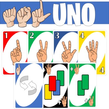 Preview of ASL UNO Style Card Game (American Sign Language)