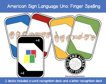 Preview of ASL UNO card Game: Fingerspelling: word and letter recognition