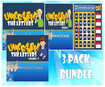 Preview of ASL Unscramble The letters Jeopardy Bundle-Money Saver!