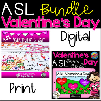 Preview of ASL Valentine's Day Bundle  Print and Boom Cards