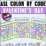ASL Valentine's Day Color by Code - Numbers, Letters, and 