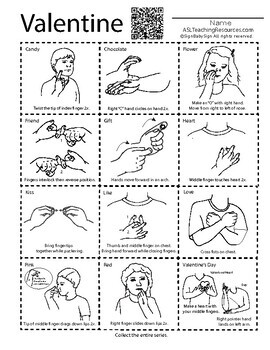 Preview of ASL Valentine's Day Flashcards, Sign Language