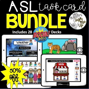Preview of ASL Vocabulary BOOM CARD™ BUNDLE