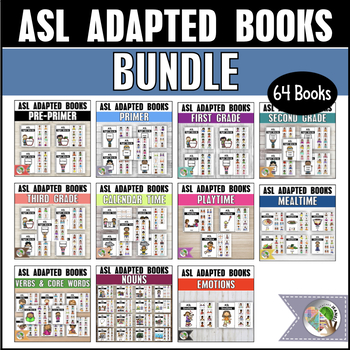 Preview of ASL Vocabulary Practice Books - ASL Adapted Books Bundle