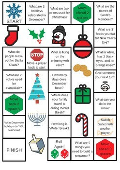 asl winter holiday wh question board game asl esl deaf