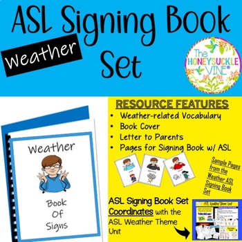 Preview of ASL Weather Signing Book Set Parents Educational Resource Send Home