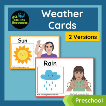 Preview of ASL Weather Visual Cards - Preschool