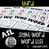 ASL Word List and Assessment Third Grade List
