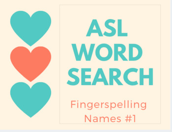 Preview of ASL Word Search - Fingerspelling Names #1