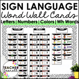 ASL Word Wall Cards - Letters, Numbers, Colors, and Questi