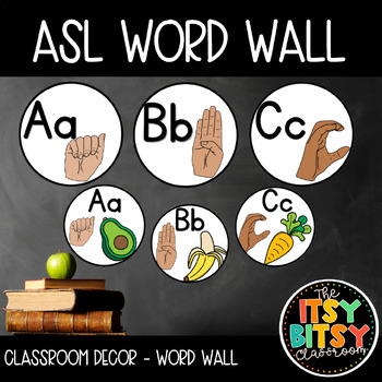 Preview of ASL Word Wall | Classroom Decor | Sign Language Alphabet
