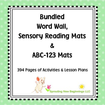 Preview of American Sign Language (ASL) Word Wall, Sensory Reading and ABC-123 Mats Bundled