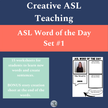Preview of ASL Word of the Day Set #1