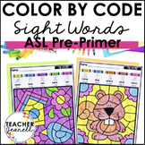 ASL Color by Code Pre-Primer Sight Words Worksheets