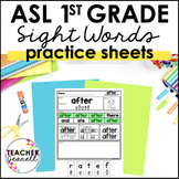 ASL First Grade Sight Words - Sign Language Worksheets