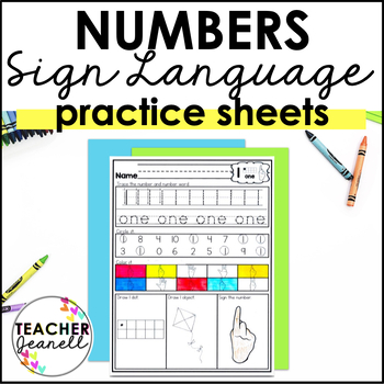 Preview of ASL Numbers 0-20 Worksheets