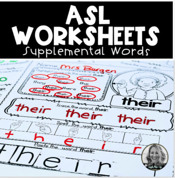 Preview of ASL Worksheets Supplemental Pages