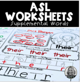 ASL Worksheets Supplemental Pages