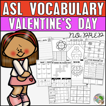 Preview of ASL Worksheets Valentine's Day NO PREP - American Sign Language