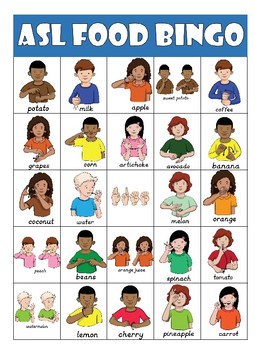 Preview of ASL (american sign language) Food Bingo