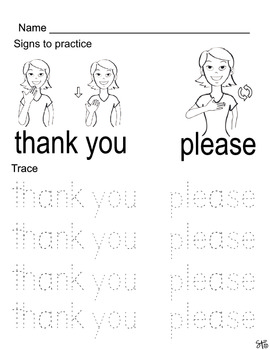 Preview of ASL and Handwriting Practice - Thank You and Please