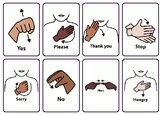 ASL cards of common signs, print out, parent hand out/educ