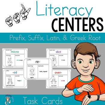 Preview of ASL- prefixes, suffixes, and root words task cards