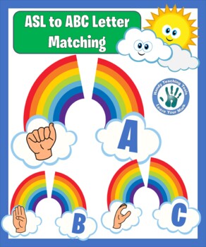 Preview of ASL to ABC Letter Matching Rainbows