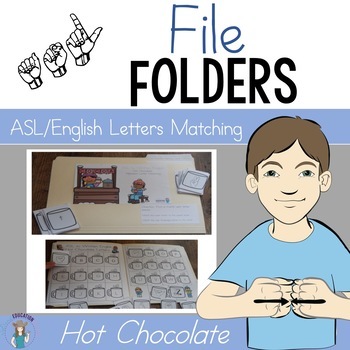 Preview of ASL to Written English Hot Chocolate Alphabet Letter Matching