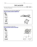 ASL worksheets on FAST and SLOW