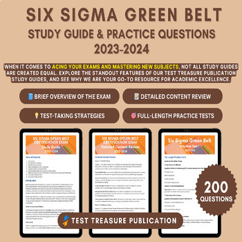 Preview of ASQ Six Sigma Green Belt Study Guide 2023-2024 | Printable PDF for Certification