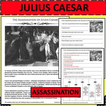 Preview of ASSASSINATION OF JULIUS CAESAR Differentiated Activity