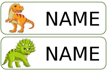 Preview of ASSORTED DINOSAUR NAME LABELS - EDITABLE
