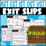 AST EST IST OST and UST Word Family Exit Slips: Formative 