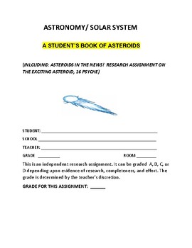 Preview of ASTEROIDS: ASTRONOMY INDEPENDENT RESEARCH BOOK: GRS. 5-12, MG, SCIENCE