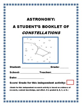 Preview of ASTRONOMY: A STUDENT'S BOOKLET OF CONSTELLATIONS: GRS. 5- 12, MG