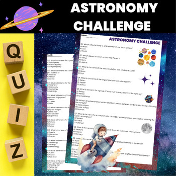 Preview of ASTRONOMY CHALLENGE Trivia Quiz