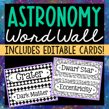 Preview of ASTRONOMY Vocabulary Posters | Word Wall | Bulletin Board | Test Prep Activity