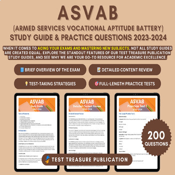 Preview of ASVAB Study Guide 2023-2024: Comprehensive Exam Prep for Military Careers