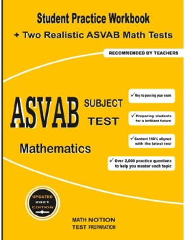 Preview of ASVAB Subject Test Mathematics: Student Practice Workbook + Two Tests