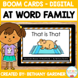 AT Word Family - Decodable Reader - Boom Cards - Interactive