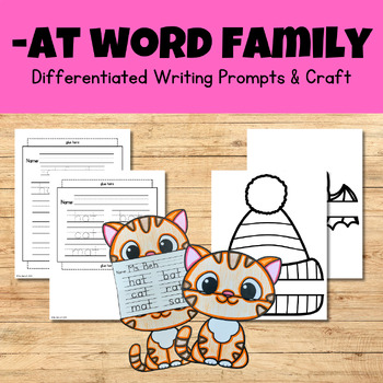 Preview of AT Word Family Phonics Writing Craftivity - Short A Phonics Writing & Craft