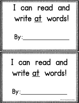 AT Word Family Sight Word Reader Books by First Tries and Sunny Skies