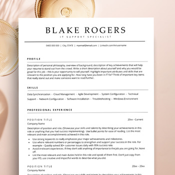 Preview of ATS Friendly Resume, Principal Resume Template, Teacher Resume Template for Word