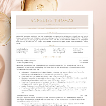 Preview of ATS Resume, Teacher Resume Template, Two Page ATS Resume + Cover Letter