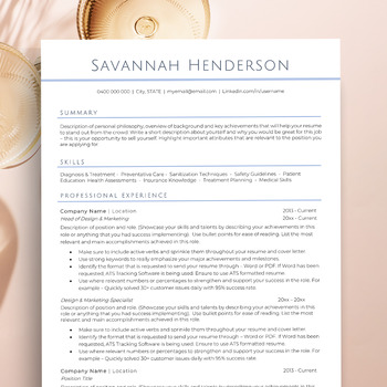 Preview of ATS Resume Template Google Doc, Executive Resume Template, Two Page Resume