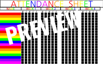 Preview of ATTENDANCE  SHEET