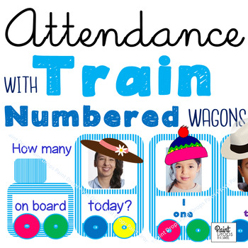 Preview of ATTENDANCE TRAIN for PHOTOS - Wagons with Numbers & Number Spellings 1-30