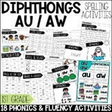 AU AW Diphthongs Word Work Worksheets & Activities 1st Gra