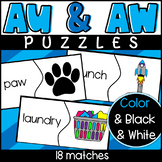 AU and AW Puzzles Literacy Center Phonics Activity Back to School